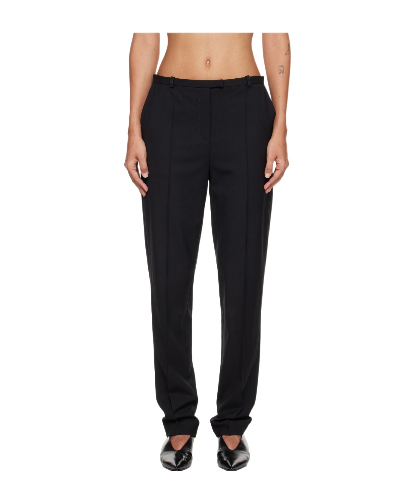 Loulou De Saison Pleat-detail Straight Trousers In Black