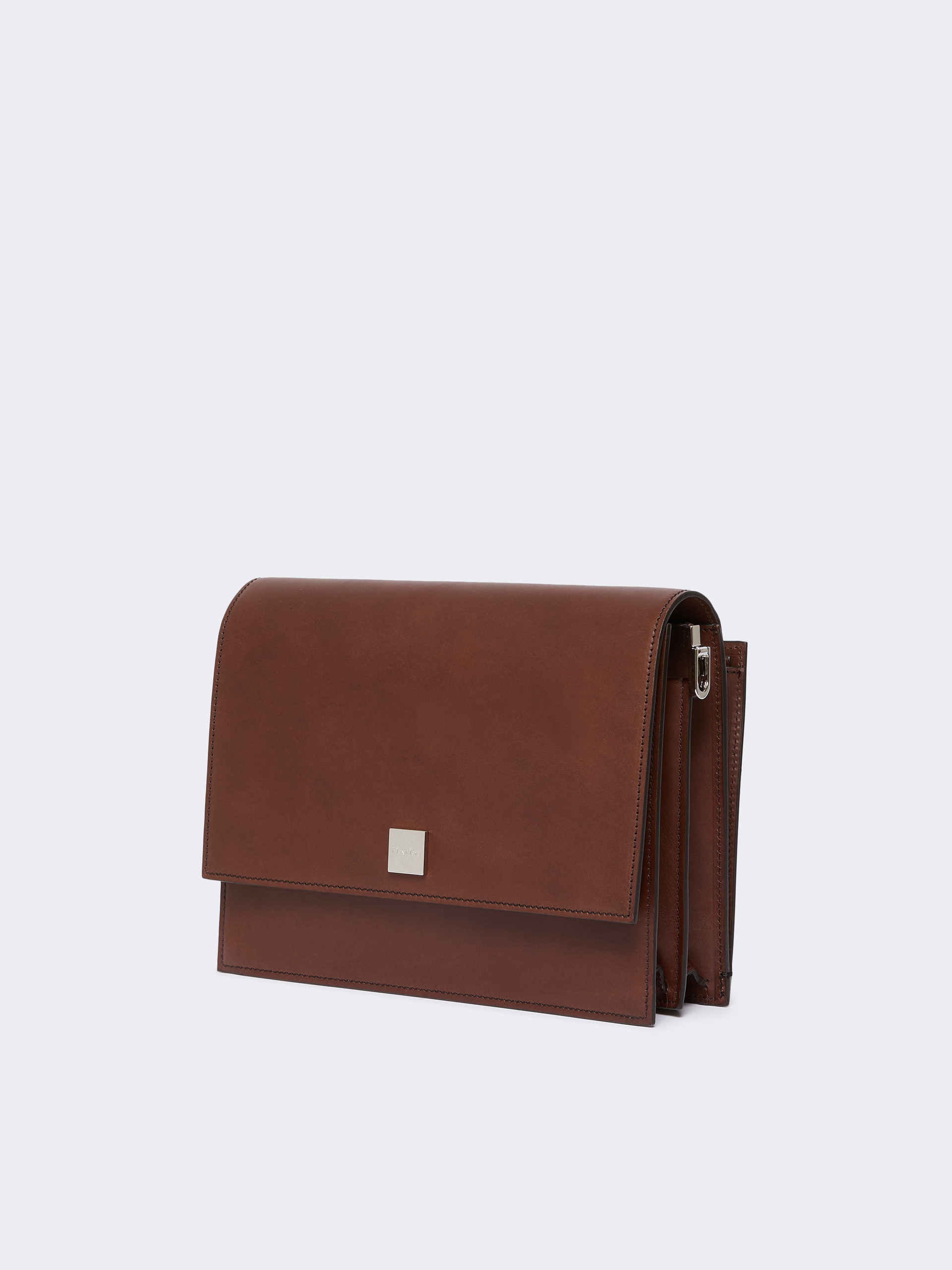 Max Mara Structured Shoulder Bag Top Handle Design In Brown