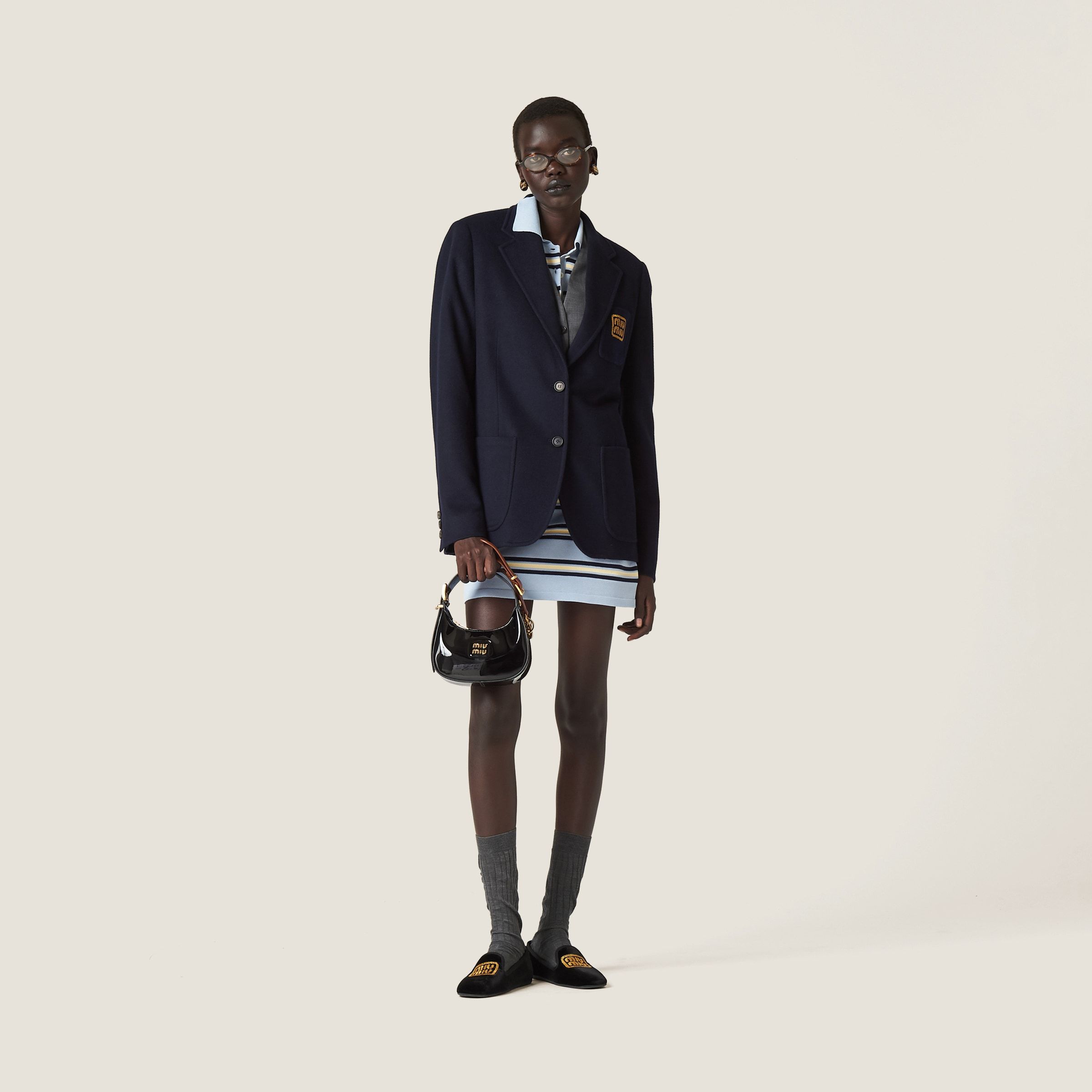 MIU MIU SINGLE-BREASTED VELOUR JACKET