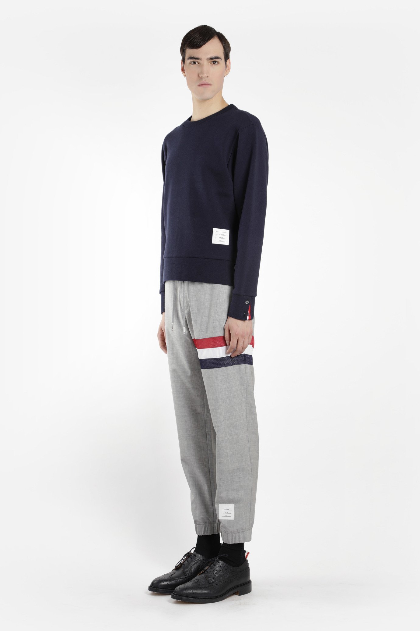 Shop Thom Browne Rear Rwb Stripe Sweatshirt In Black