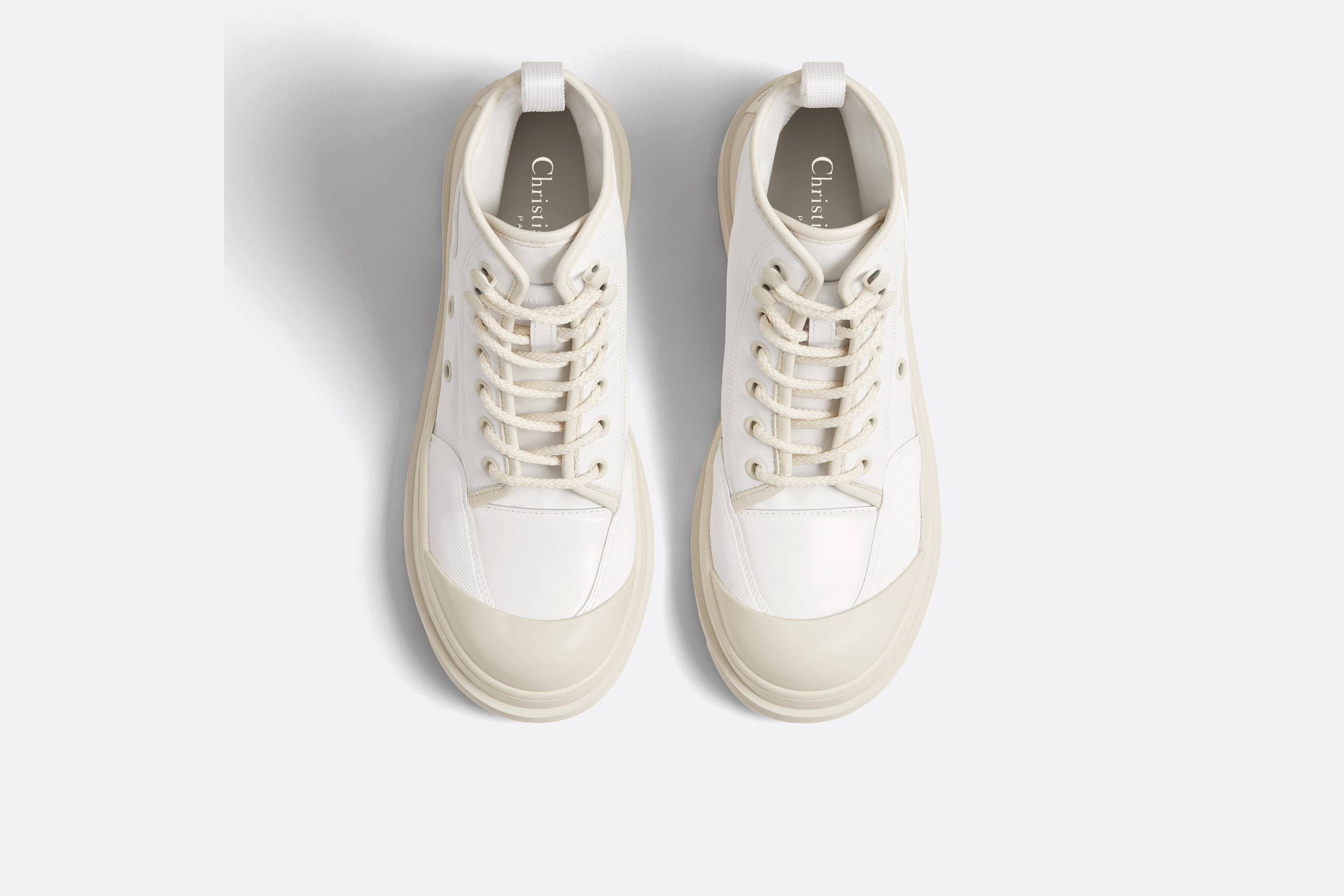 Dior Lace Up Short Boots In White