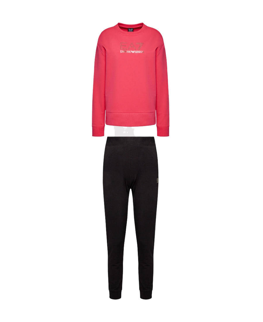 Ea7 Logo Sweater And Sweatpants Suit In Black