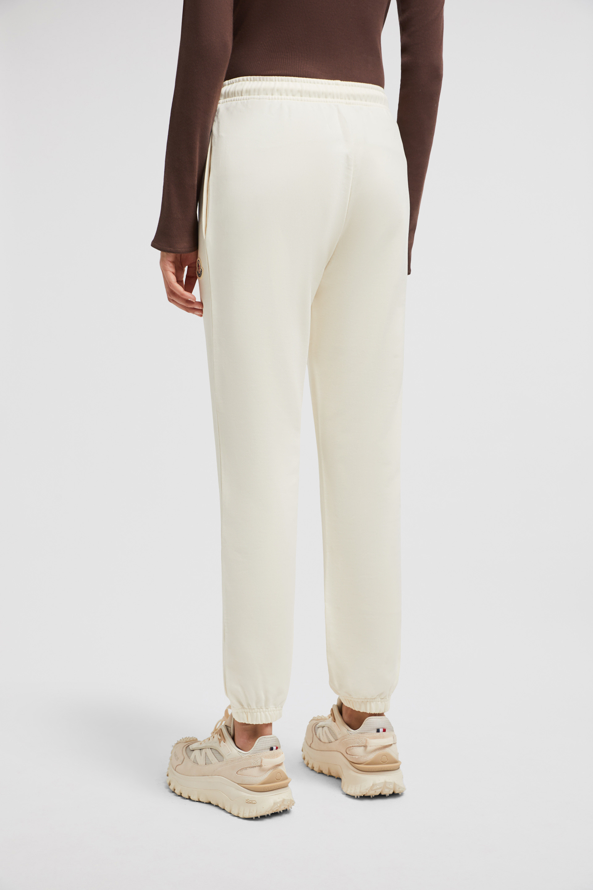 MONCLER LOGO PATCH COTTON TRACKPANTS