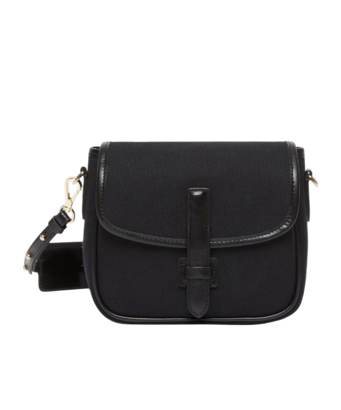 WEEKEND MAX MARA CANVAS AND LEATHER SHOULDER BAG