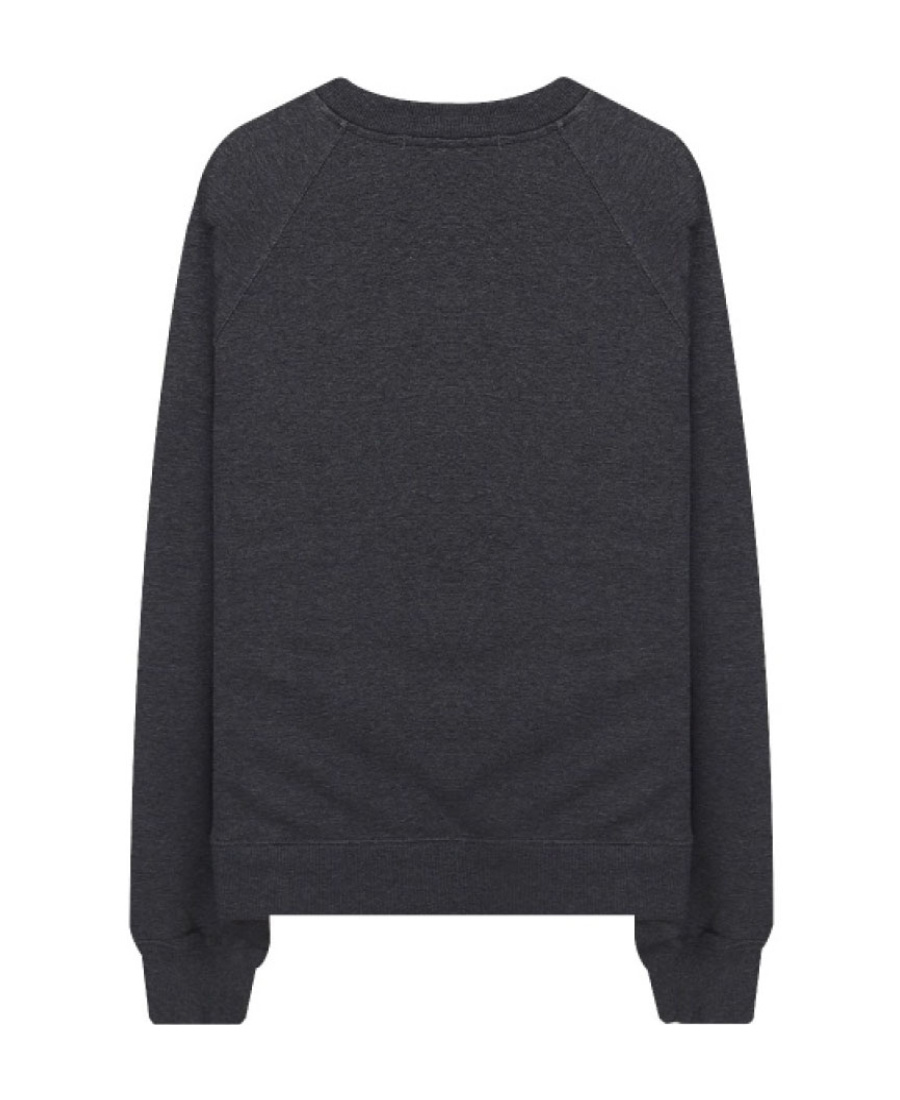 Msgm Cotton Embroidered-logo Sweatshirt In Gray