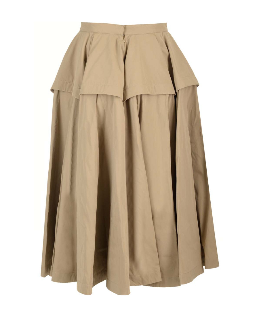 Bottega Veneta Pleated Midi Skirt In Nude