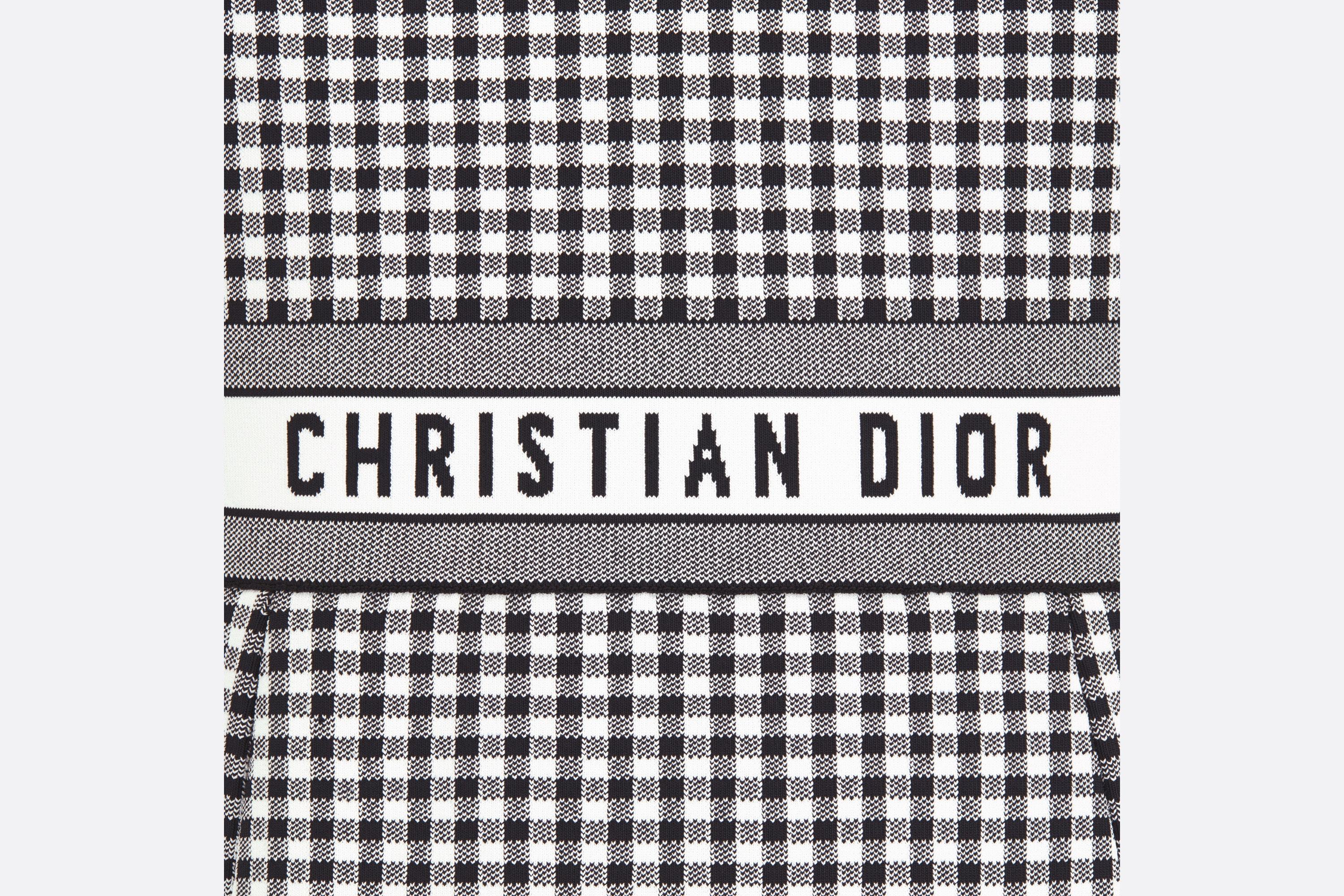 Dior Plaid Short-sleeved Dress In Gray