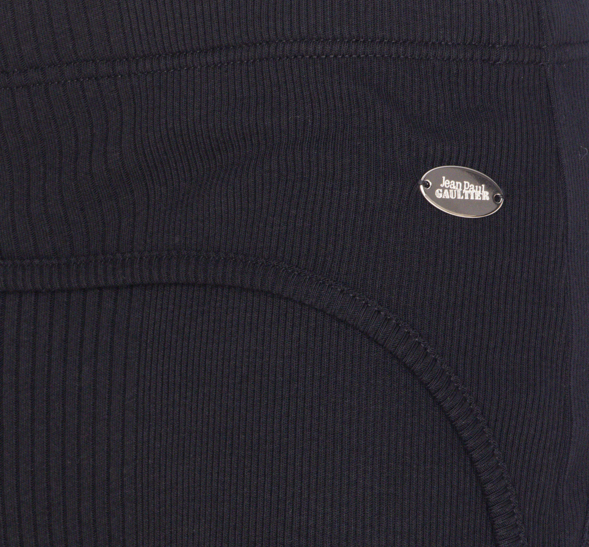 Jean Paul Gaultier Cotton Ribbed Mini Short With Lingerie Garter Clothing In Black