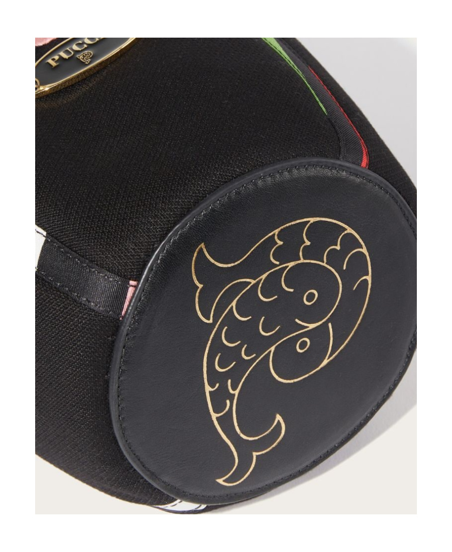 Pucci Logo-plaque Bucket Bag In Black