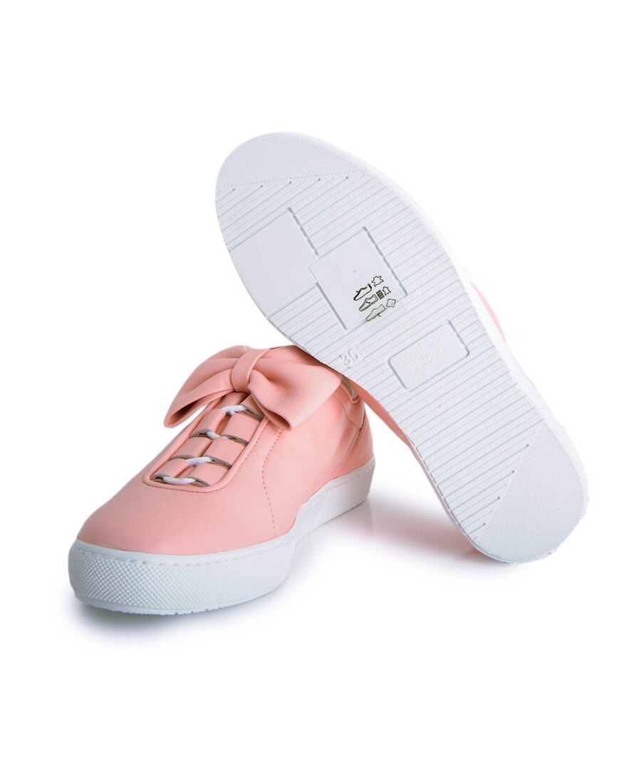 Moschino Bow Tie Decorated Leisure Sports Shoes In Pink