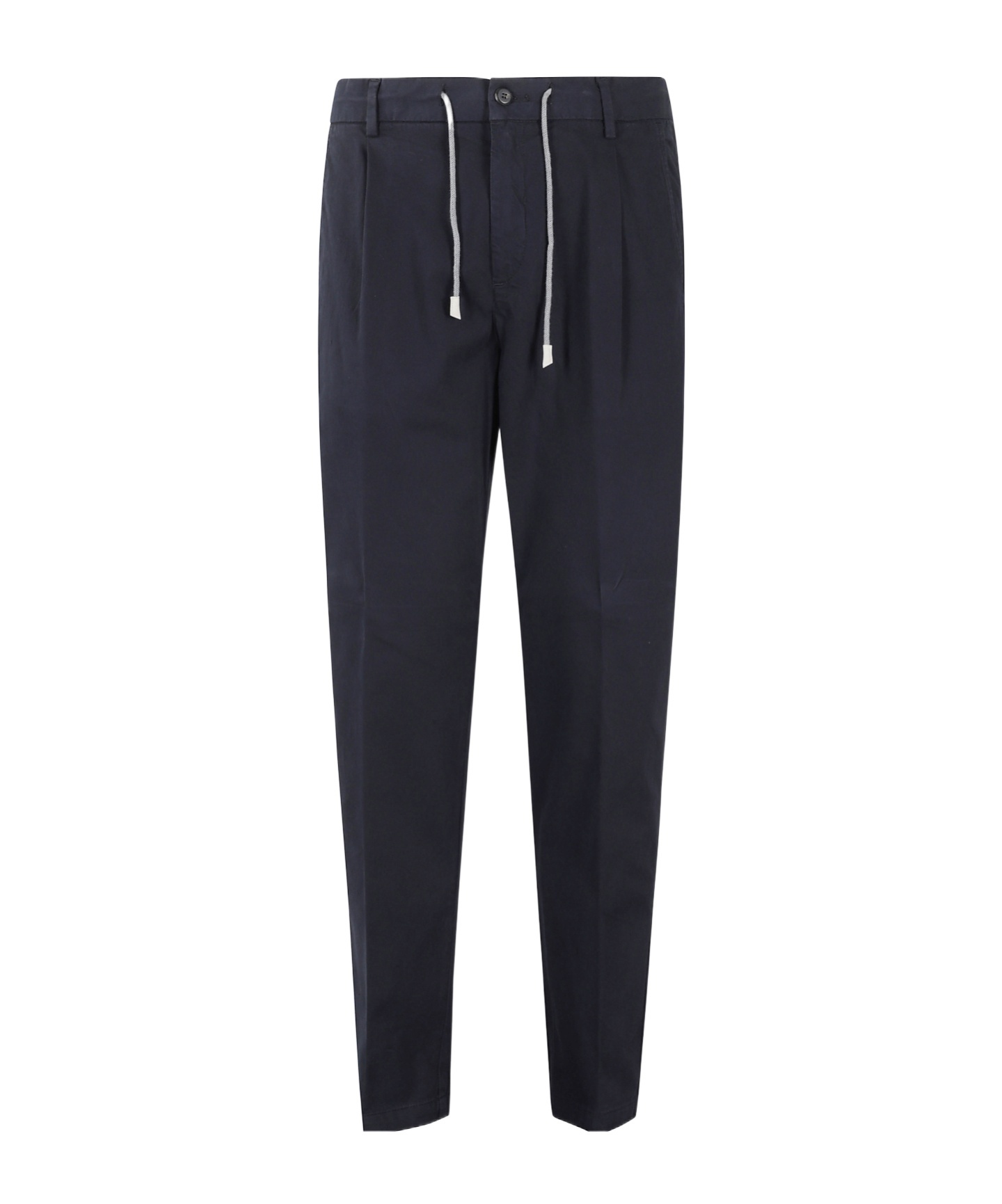 Eleventy Drawstring Waist Tailored Trousers In Black