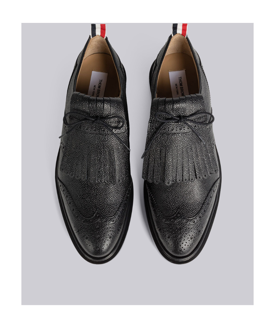 Thom Browne Tassel-trim Leather Brogues In Black