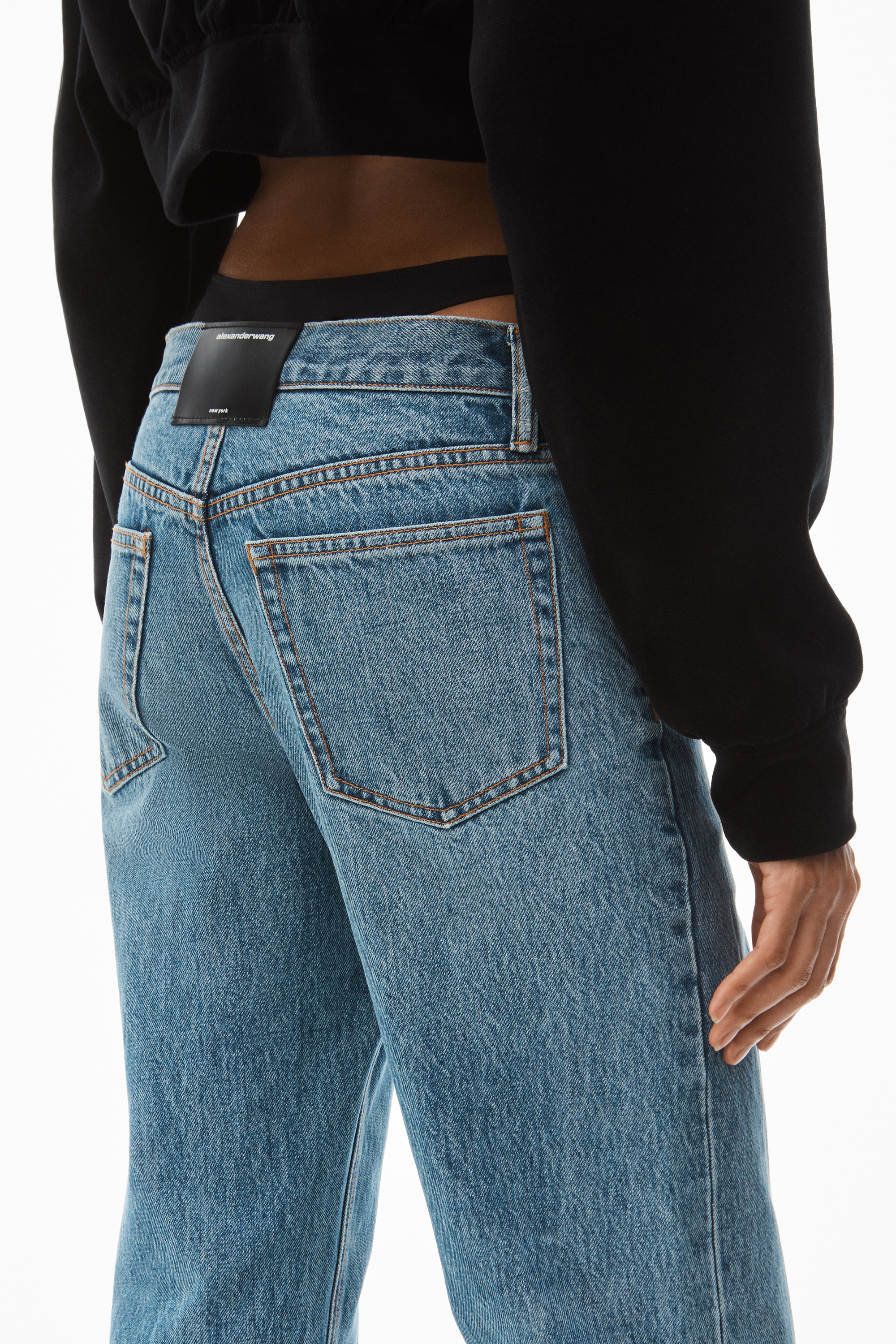 ALEXANDER WANG LOW-WAISTED THONG JEANS 