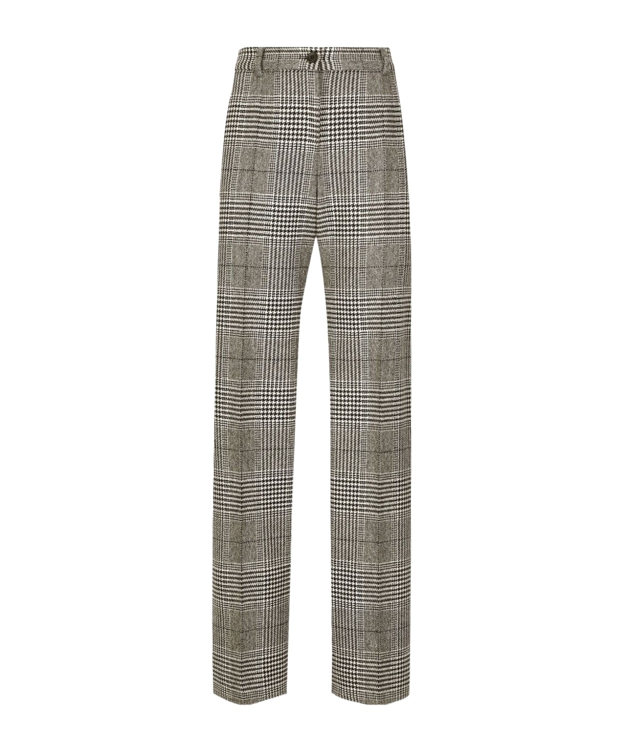 Dolce & Gabbana Tartan Check Trousers For Women In Gray