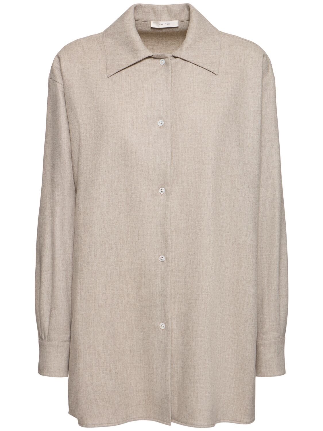 The Row Komako Wool Blend Shirt In Light Beige