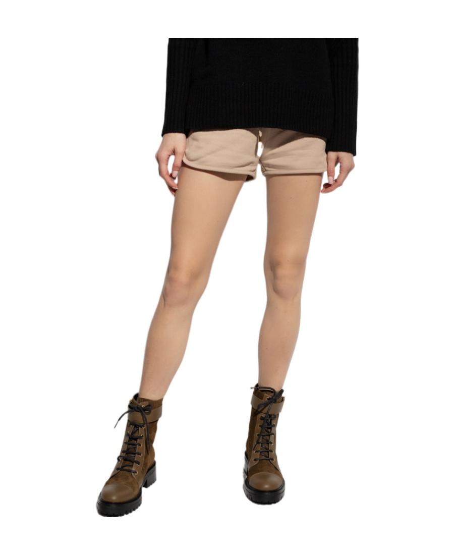 BALMAIN LOGO-PRINT MINI SHORTS