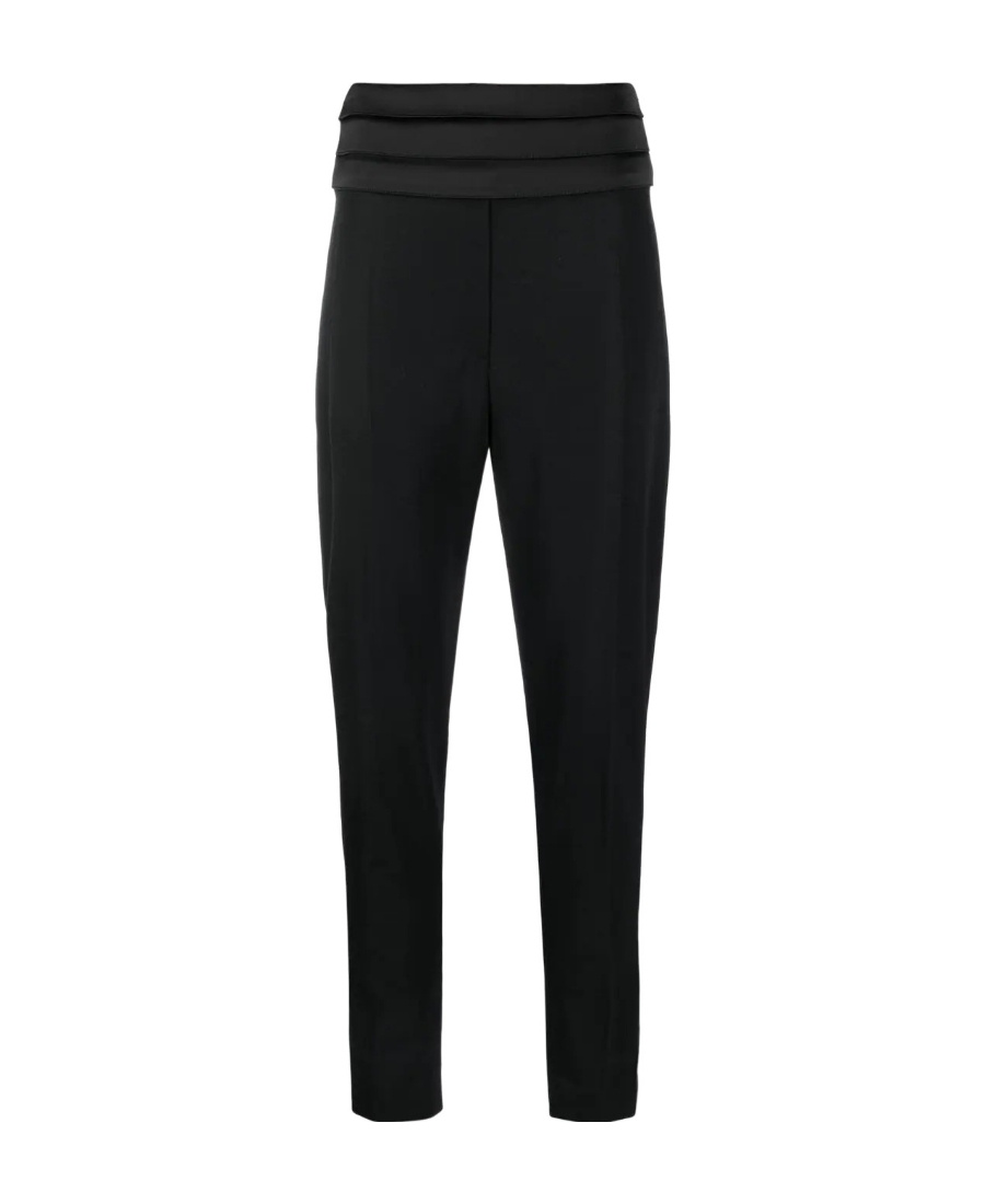 Balmain Tapered Wool Trousers In Black