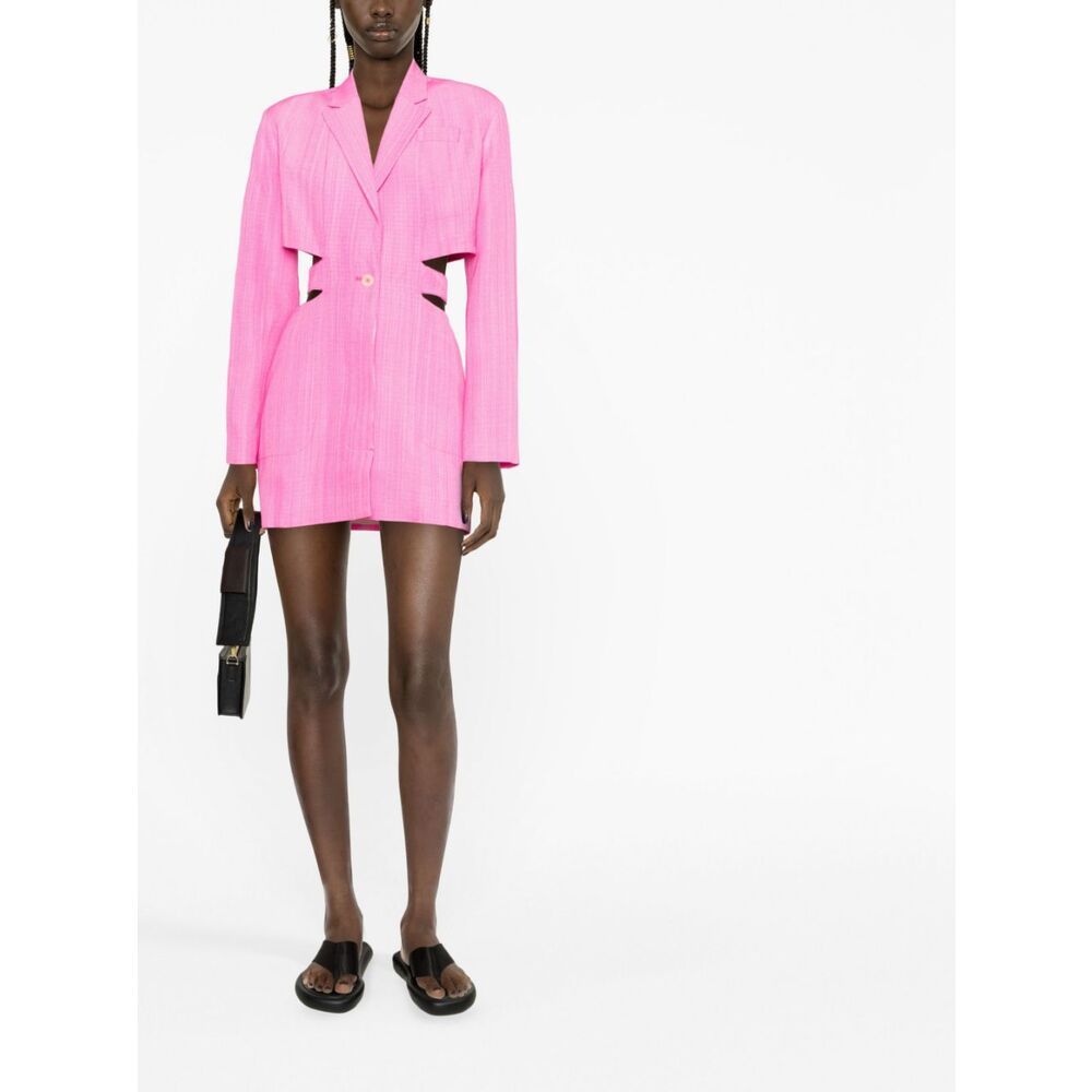 Shop Jacquemus Bari Blazer-style Minidress In Pink