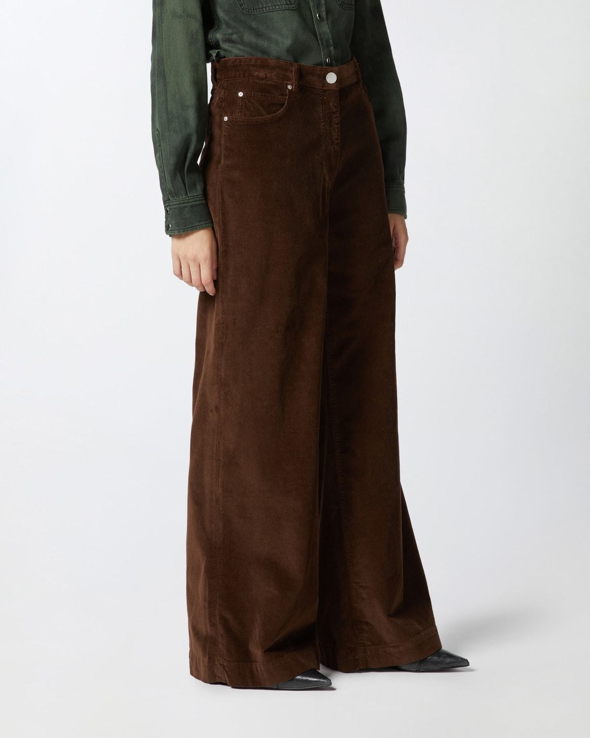 Pinko Corduroy Flared Trousers In Brown
