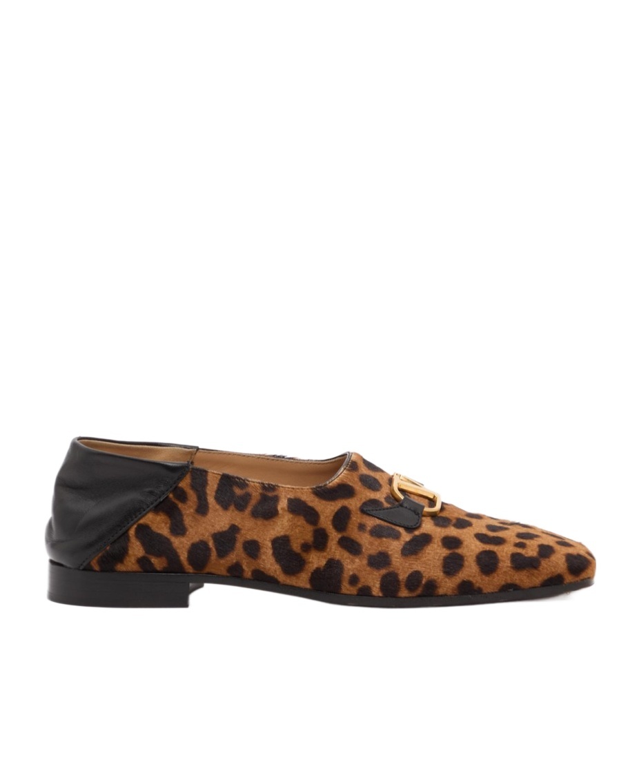 Valentino Square-toe Loafers In Brown