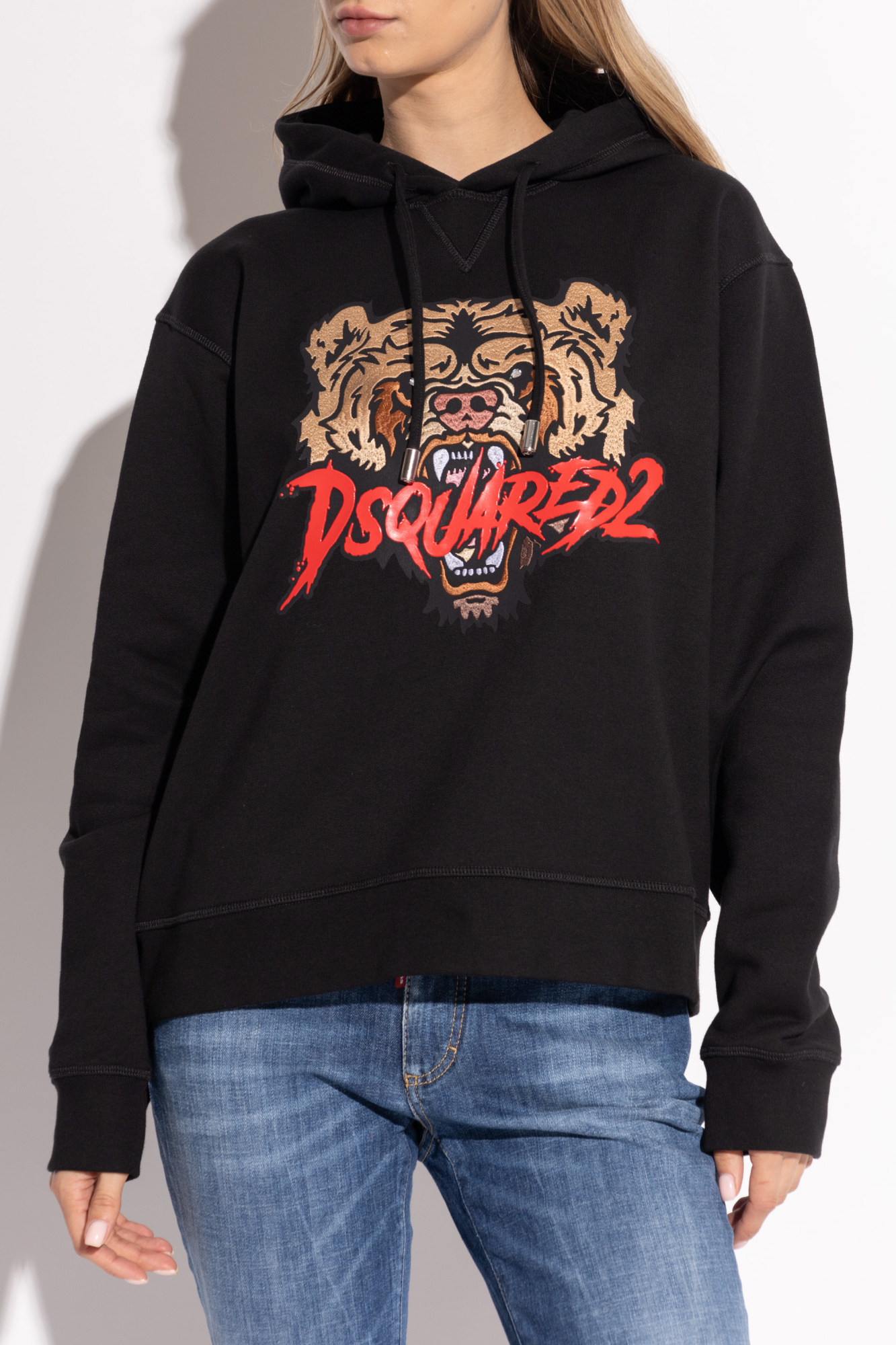 Dsquared2 Black Cotton Sweatshirt In Black