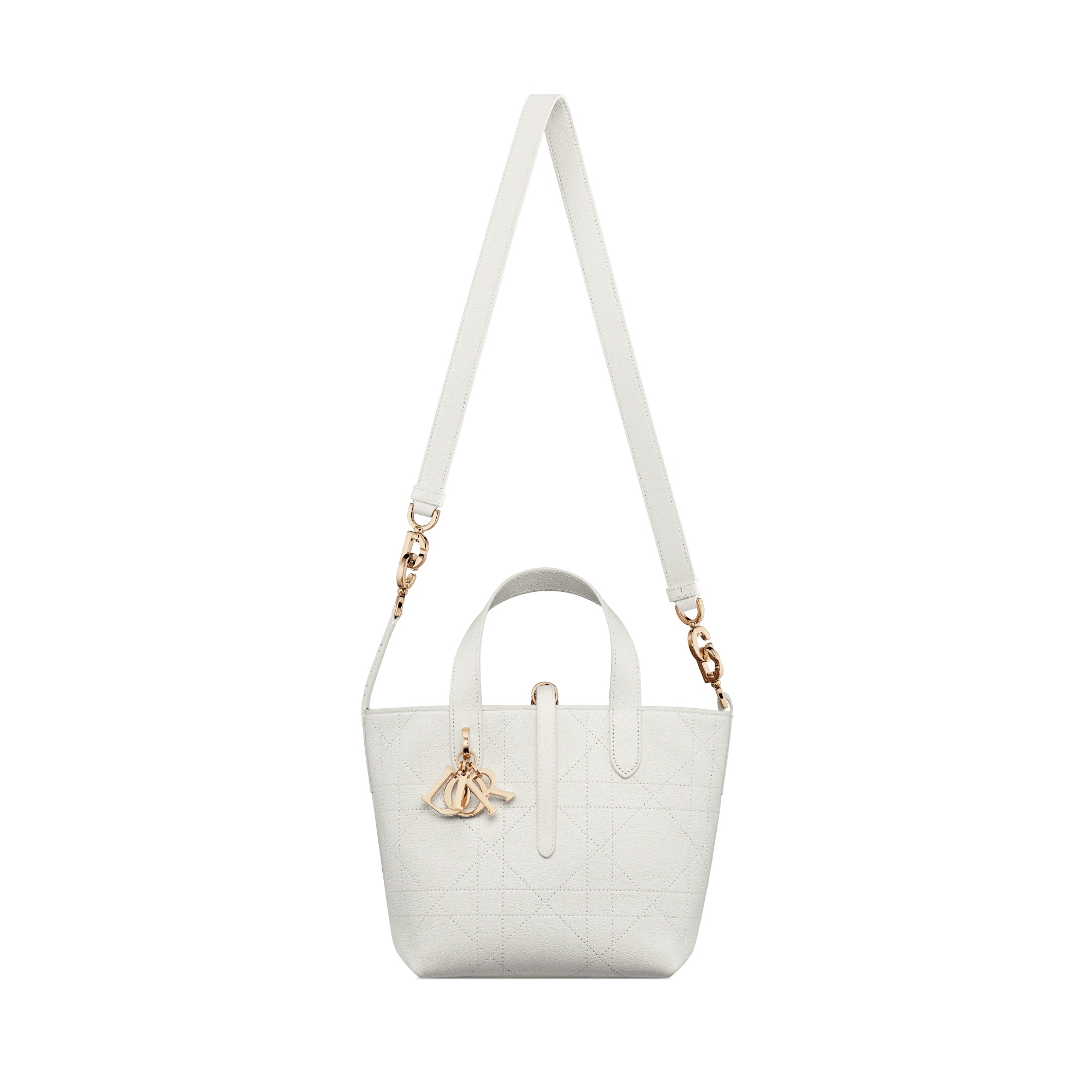 Dior Small  Toujours Vertical Tote In White