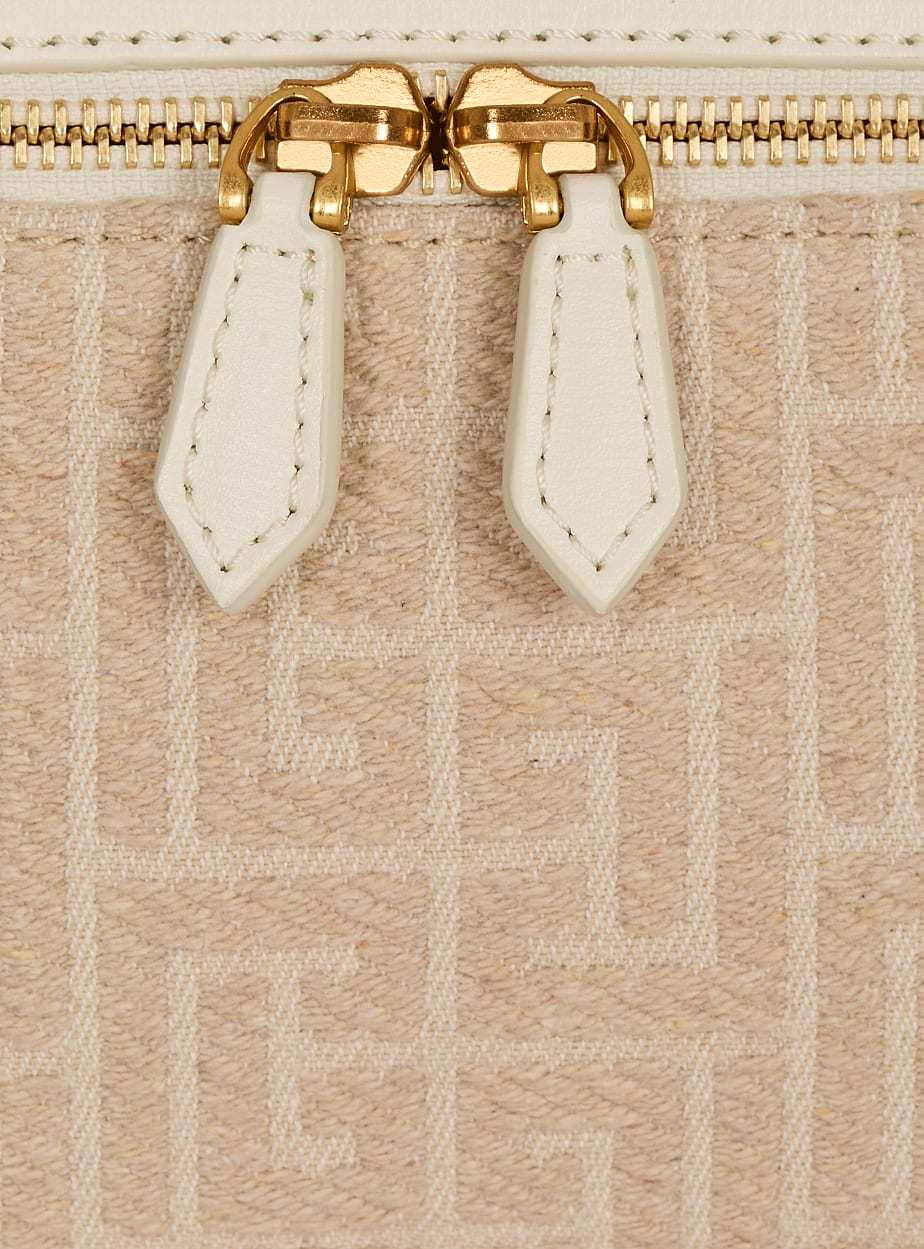 Balmain B-army Vanity Case In Monogrammed Canvas And Leather