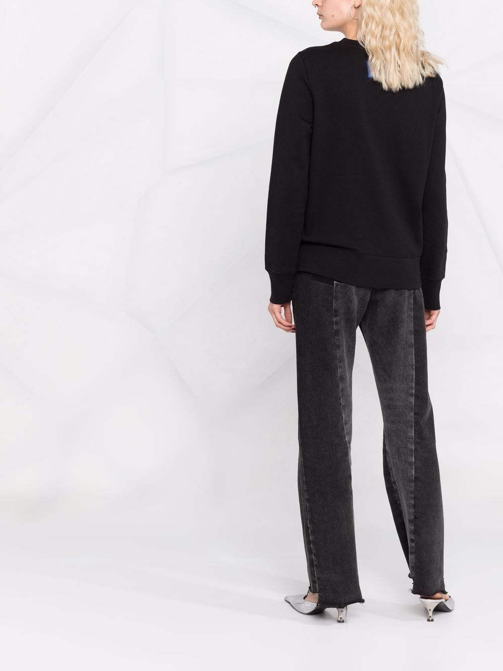 Versace Jeans Logo Print Sweatshirt In Black