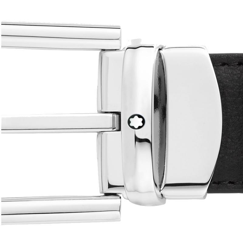 Montblanc Mens Reversible Leather Belt In Black