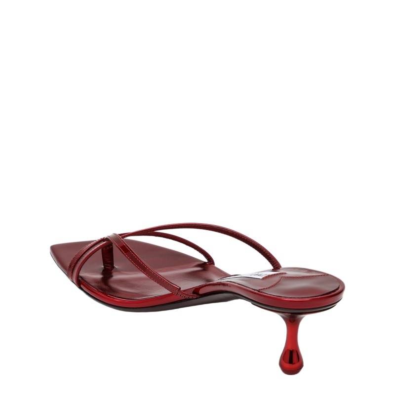 Jimmy Choo Square-headed High-heeled Sandals In Red