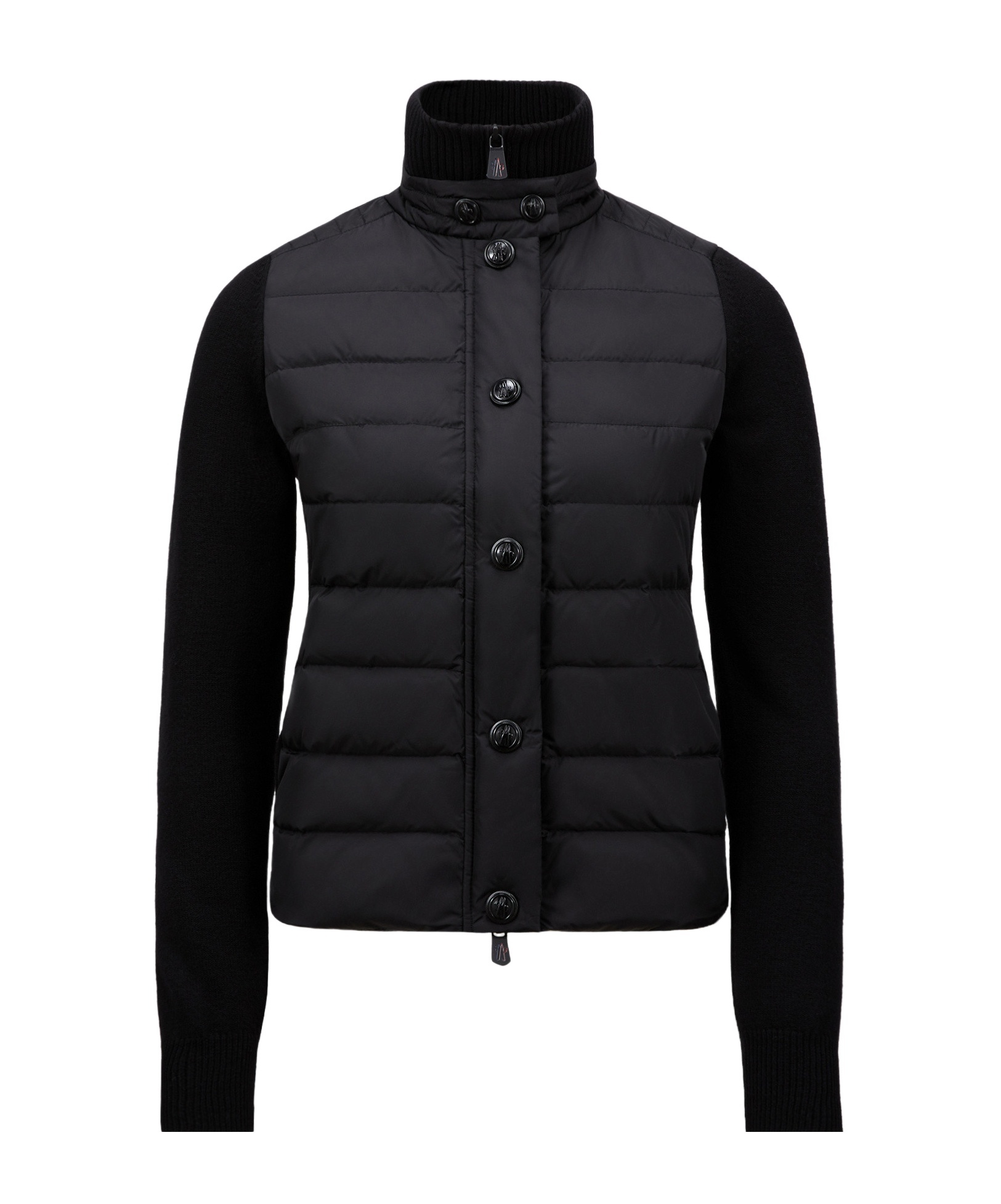 Moncler Logo-patch Padded-panel Jacket In Black