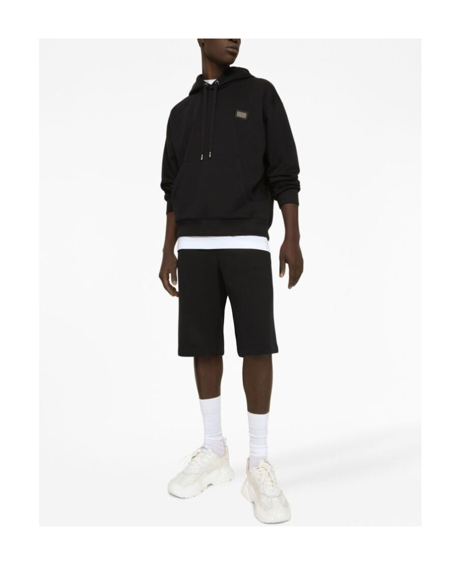 Dolce & Gabbana Logo-patch Drawstring Track Shorts In Black