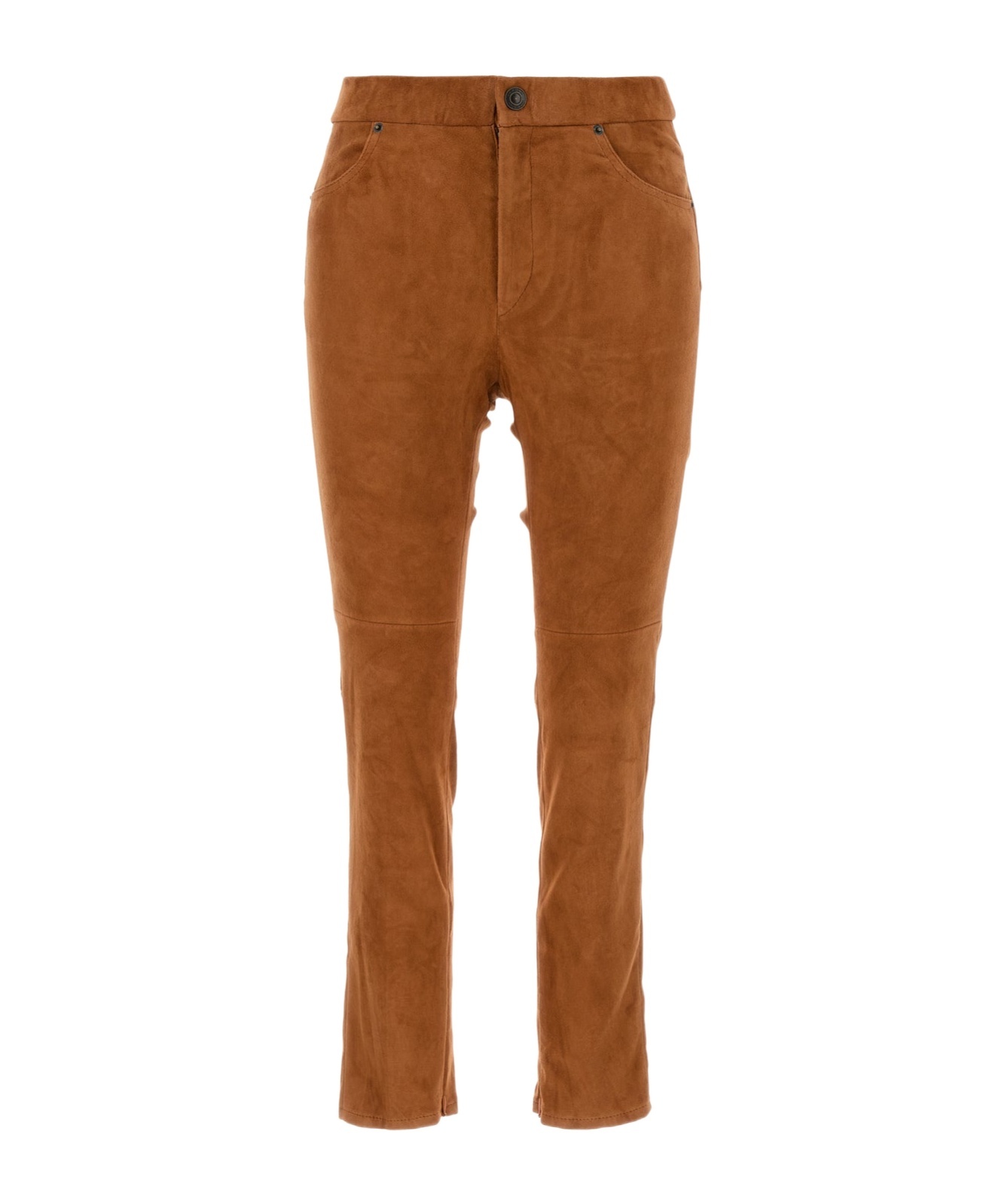 Isabel Marant Suede Back-pockets Trousers In Brown