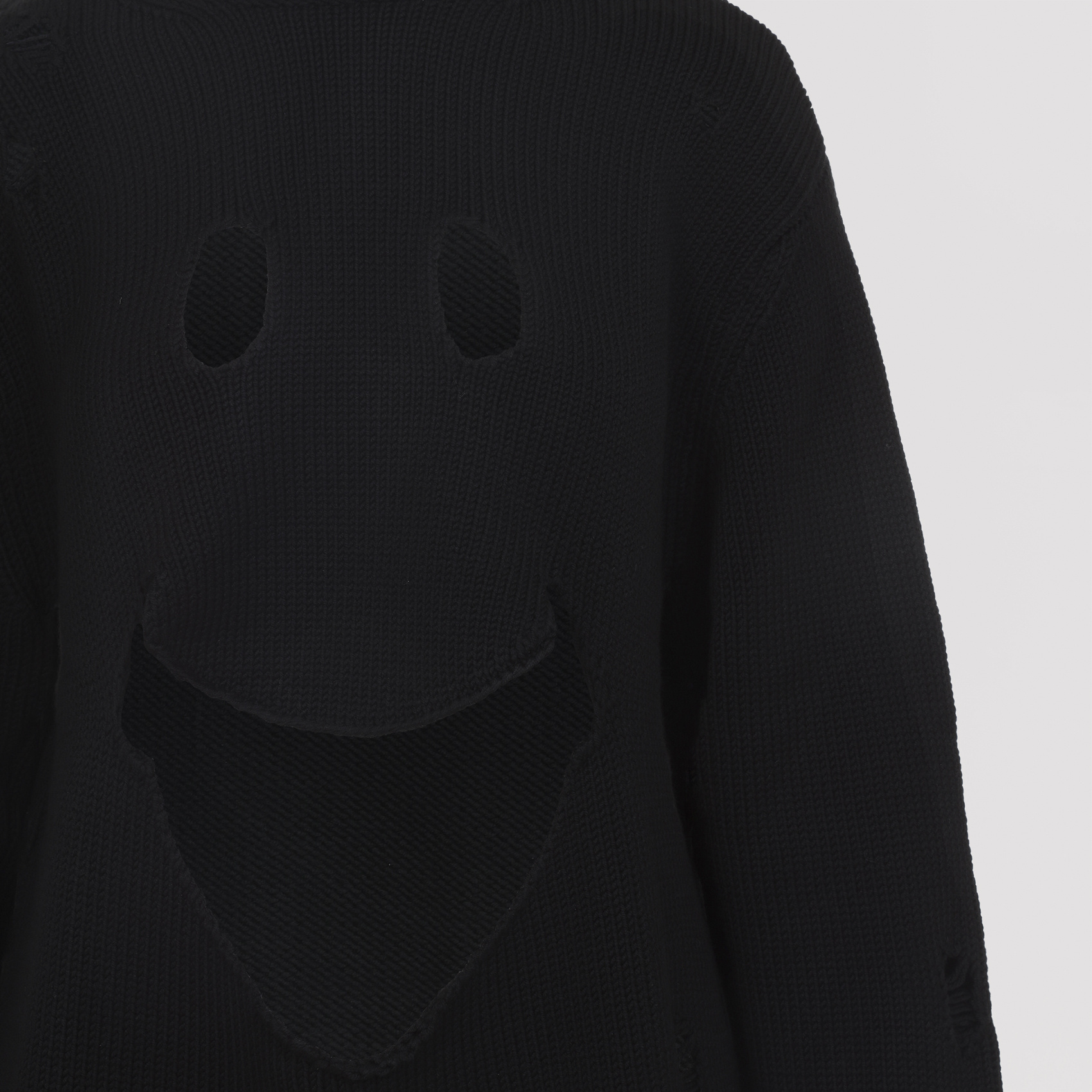Moschino Oversized Pullover In Carved Wool In Black