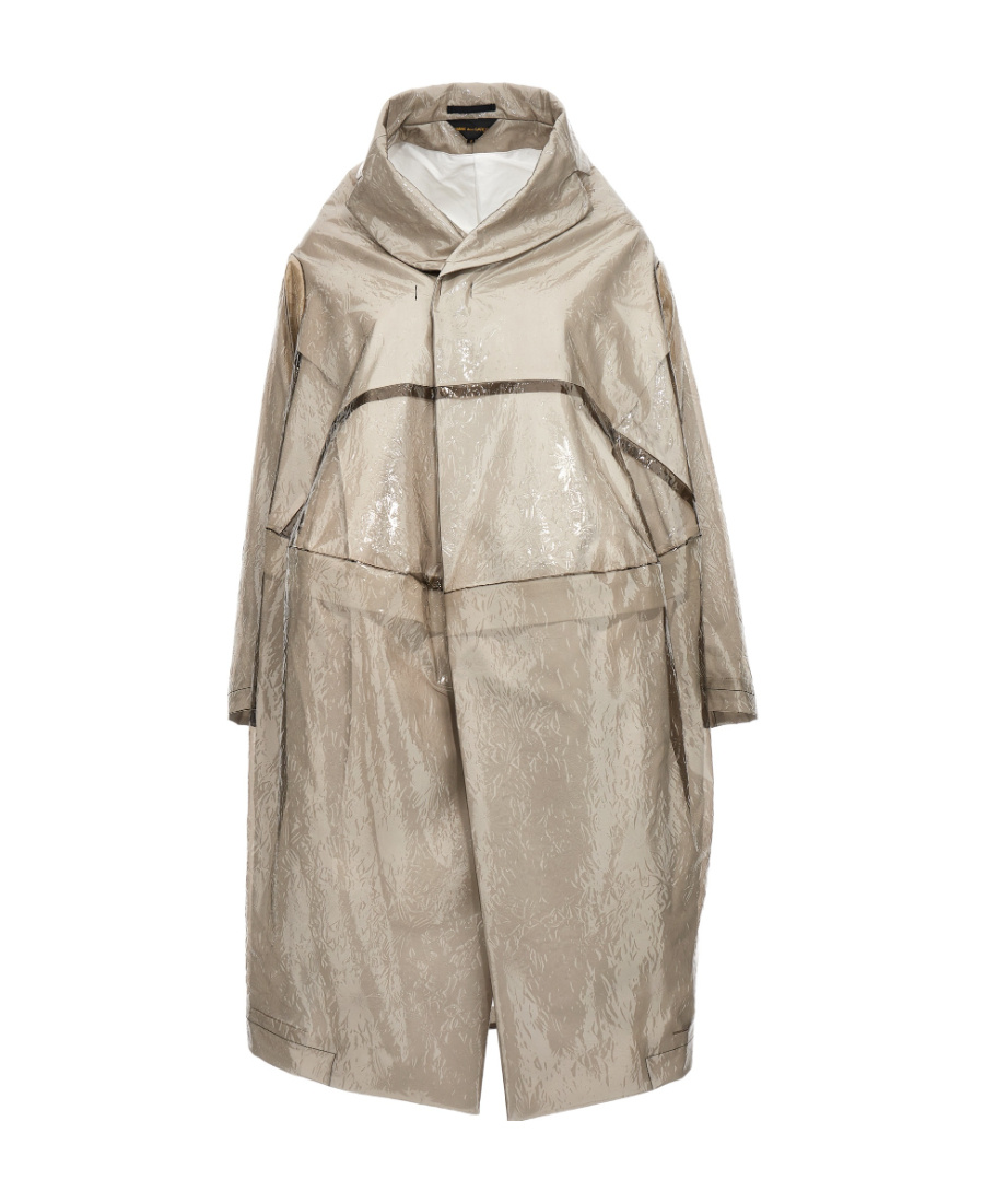 Comme Des Garçons Oversized Trench Coat Shiny Finish In Nude