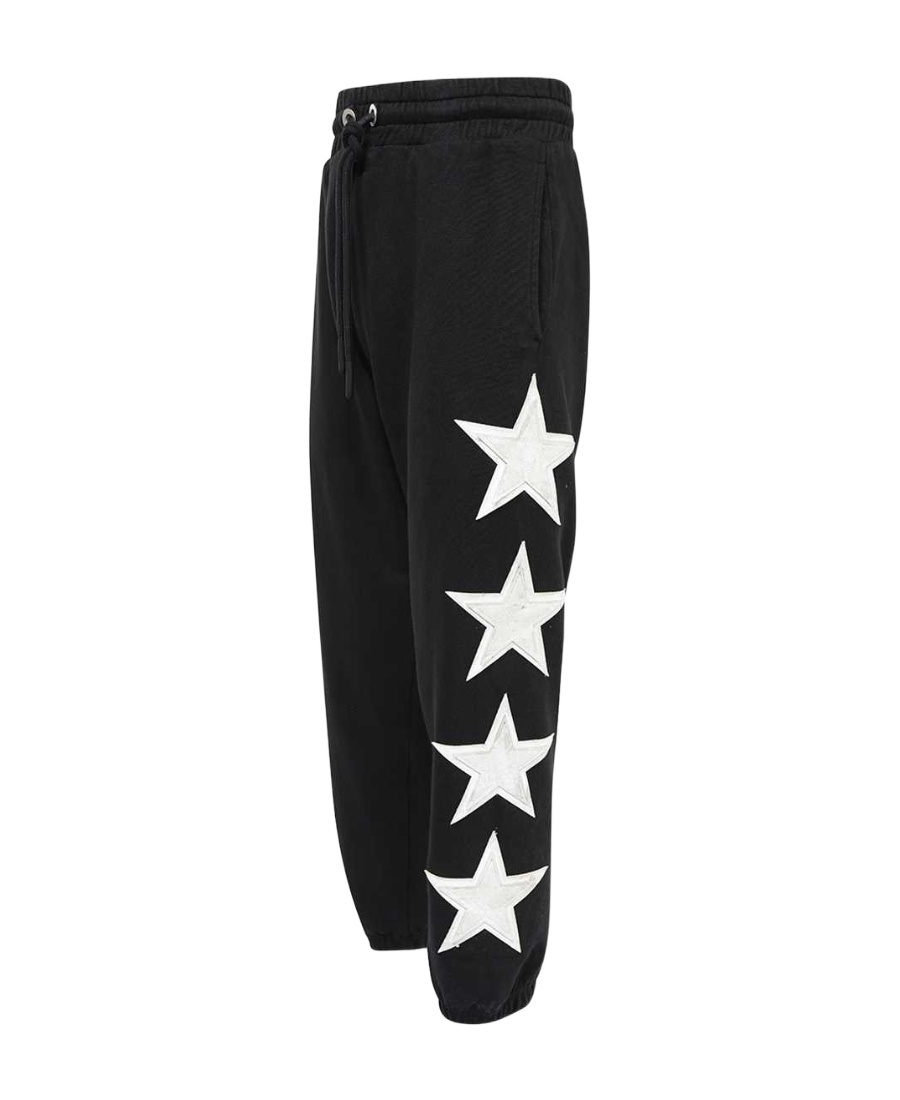 Palm Angels Star-patch Cotton Track Pants In Black