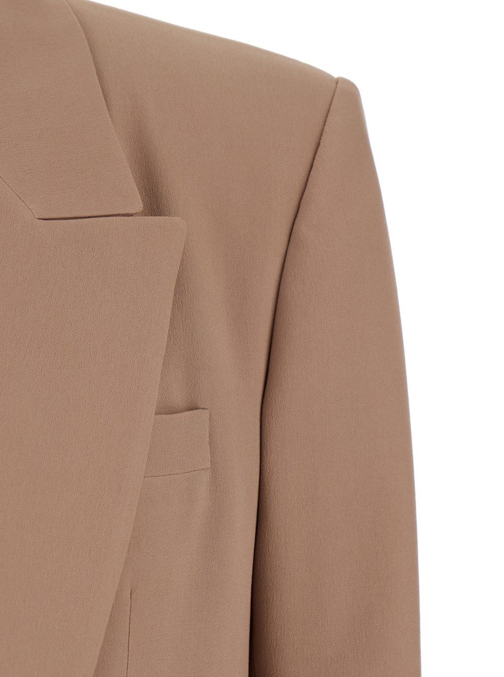 Saint Laurent Beige Silk Crêpe Blazer In Brown