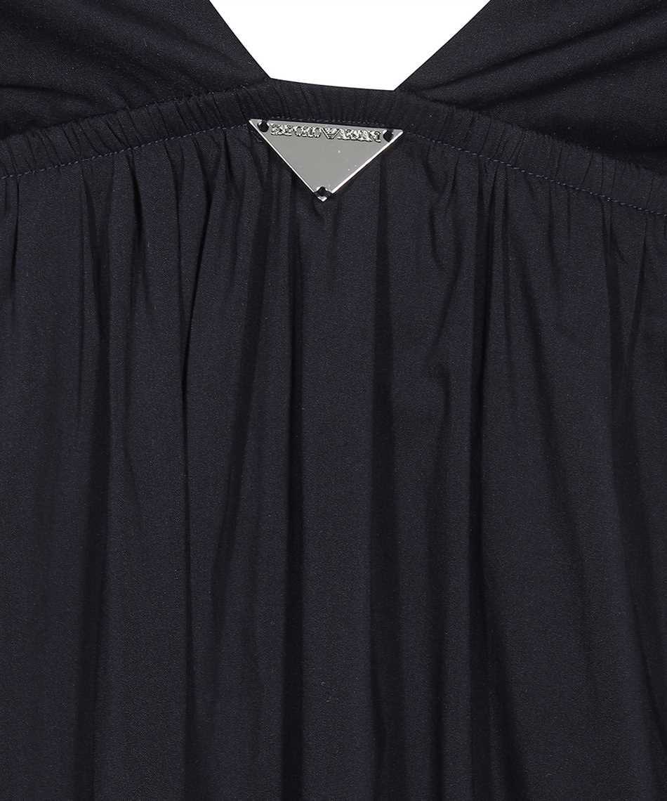 Emporio Armani Tiered Sleeveless Midi Dress In Blue