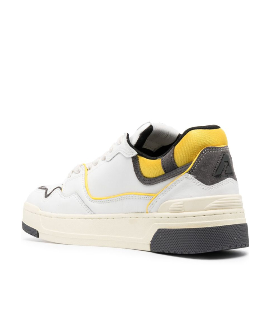 Autry Clc Panelled Leather Sneakers In White