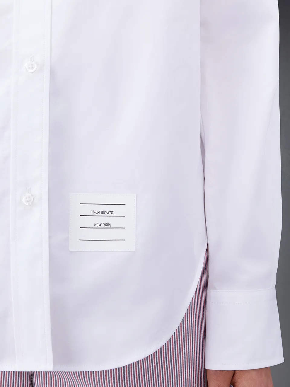 Thom Browne 4-bar Long-sleeved Shirt In White