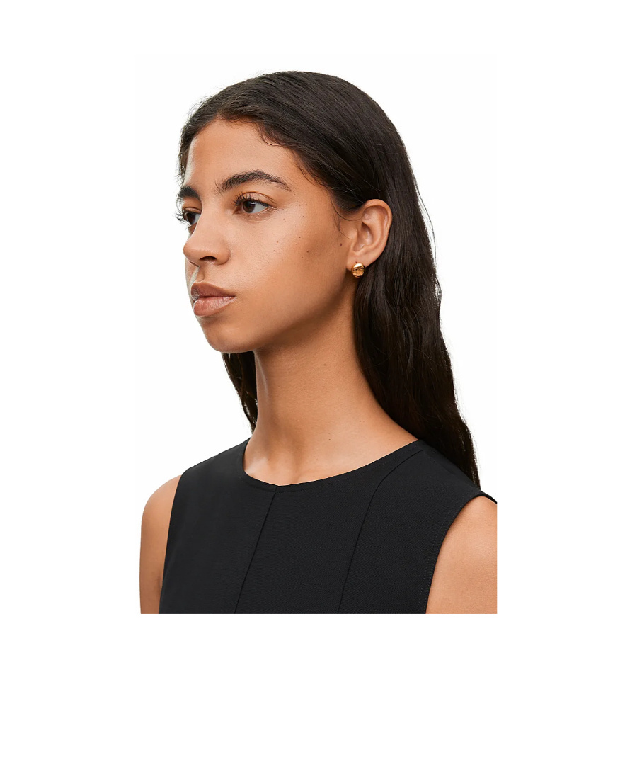 Loewe Pattern Carved Earrings In Yellow