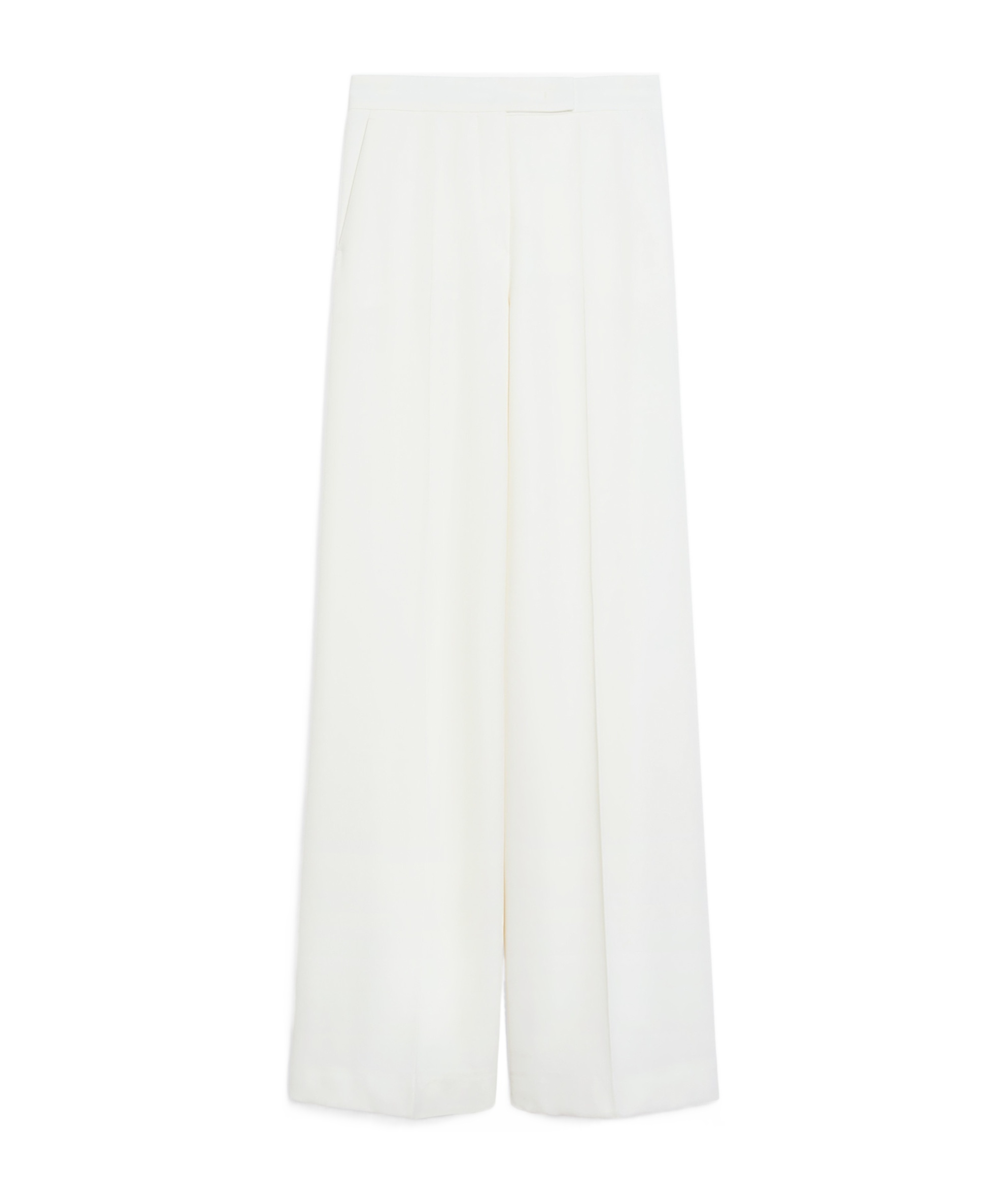 Max Mara Ninfa Long Wide Leg Trousers In White