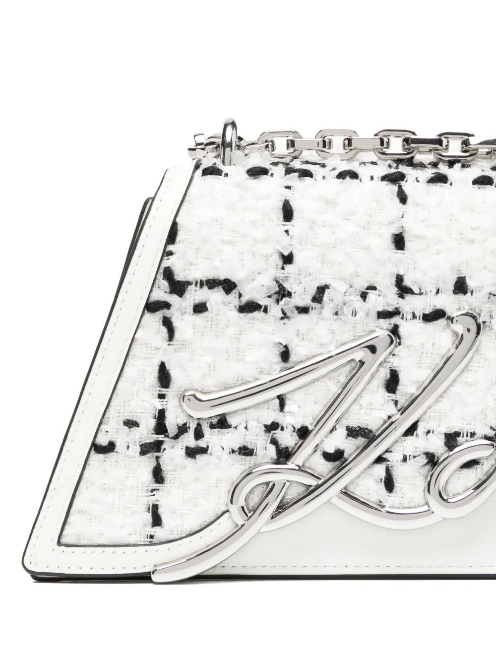 Karl Lagerfeld Signature Crossbody Bag In White