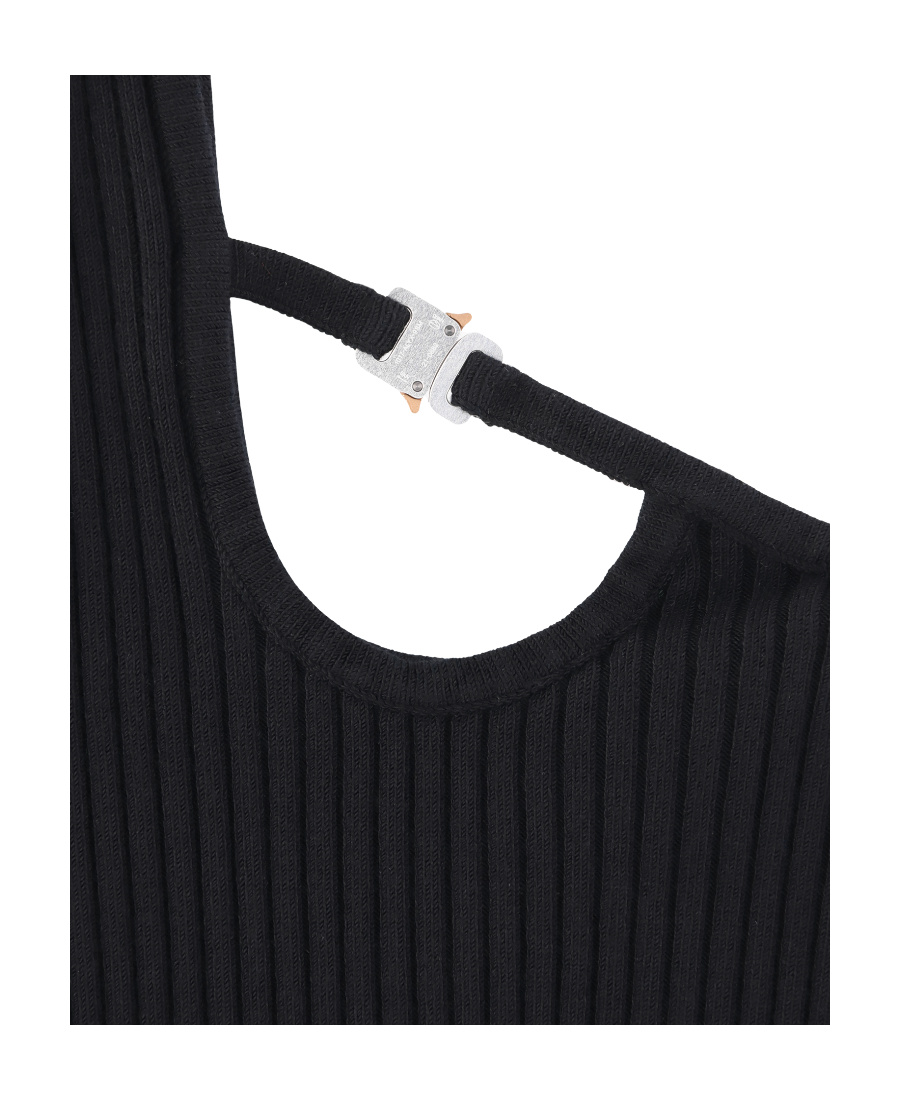 Alyx Buckle Stretch Viscose Knit Top In Black