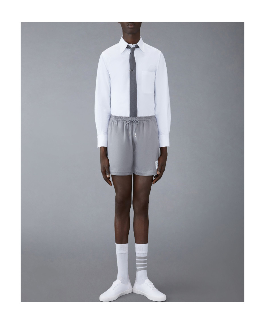 Thom Browne Gray Piping Shorts In Gray