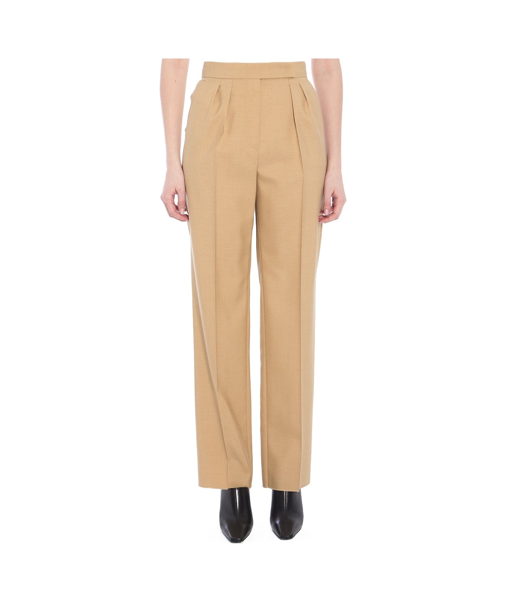 Max Mara Wool Casual Pants In Nude