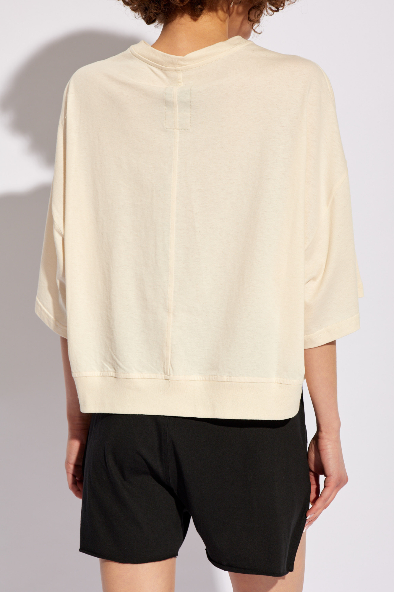 Rick Owens Tommy Cropped Sweatshirt In Nude