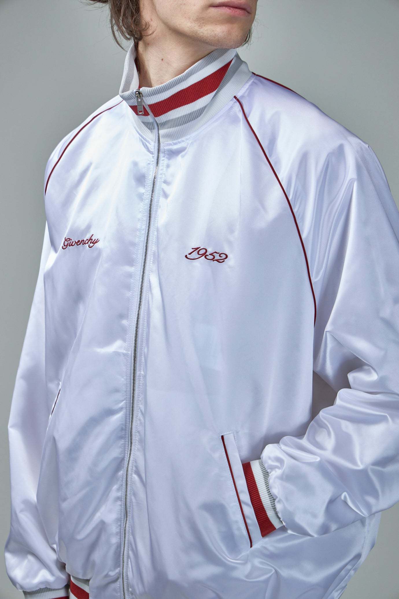 Givenchy Logo Embroidered Bomber Jacket In White