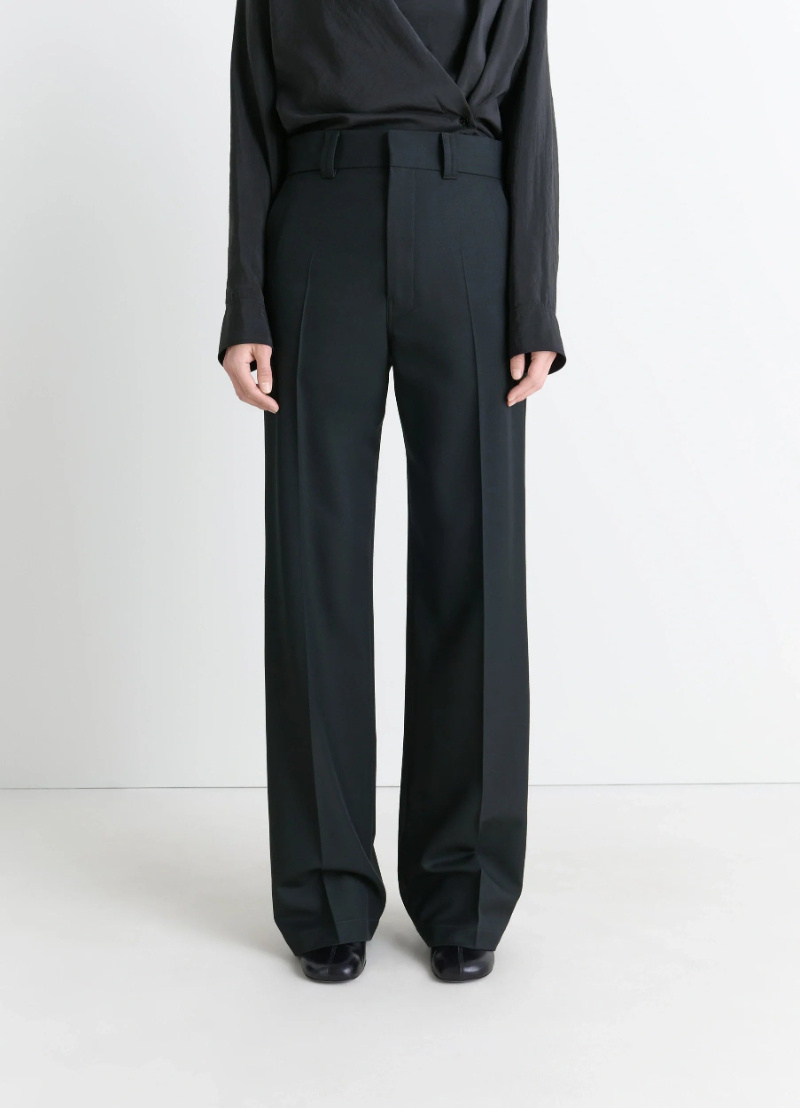 Lemaire Pleated Straight Trousers In Black