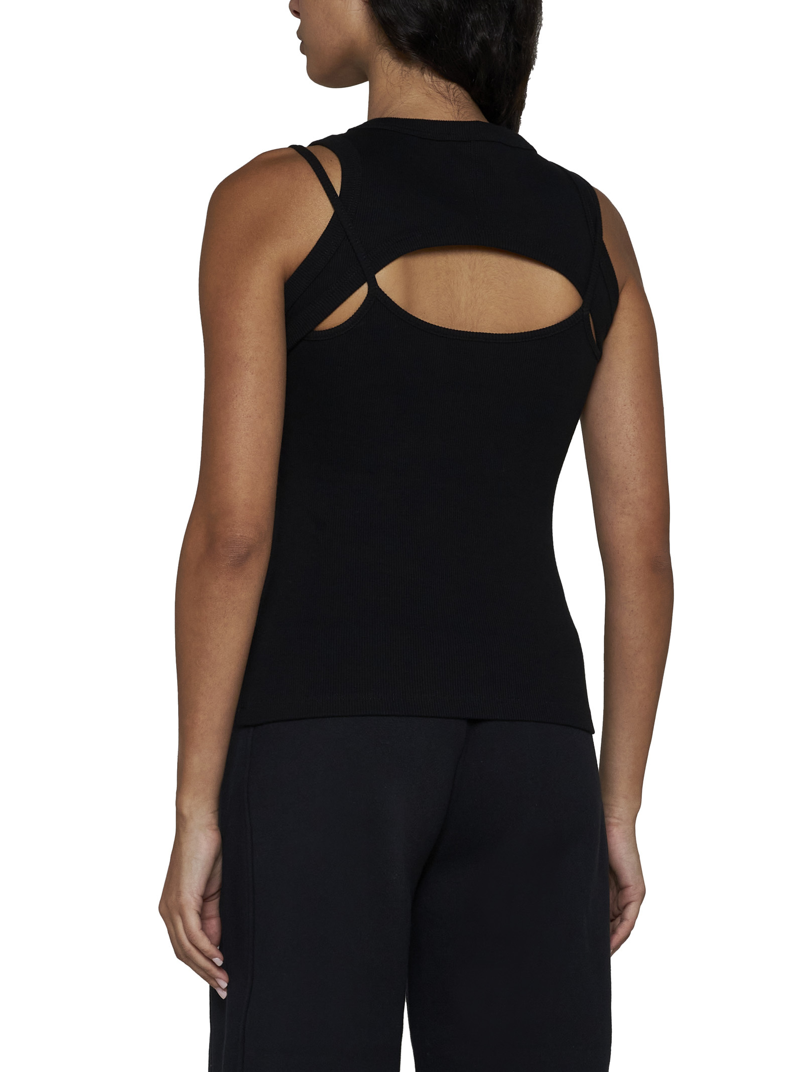 Off-white Layered Sleeveless Top With In Black
